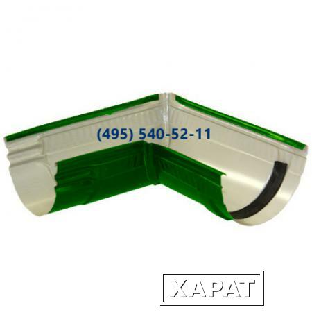 Фото Водосточный желоб угловой RAL-6005 (зеленый) 90* 400х400 Ф-175мм
