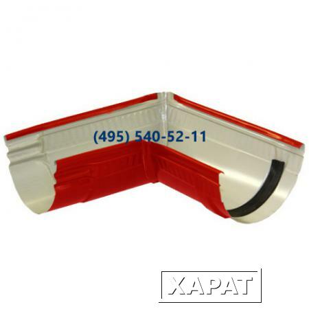 Фото Водосточный желоб угловой RAL-3011 (красный) 90* 400х400 Ф-175мм
