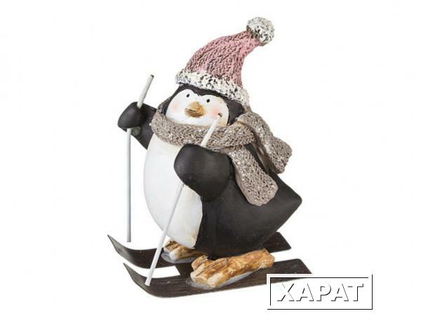 Фото Фигурка "пингвин на лыжах" 8*7,5*11 см. Polite Crafts&amp;gifts (79-031)