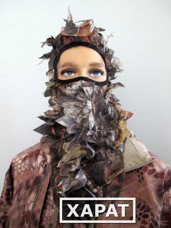 Фото Маска маскировочная для лица с листвой