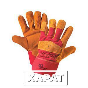 Фото Спилковые перчатки комбинированные утепленные Авангард-спецодежда Русские львы 046412