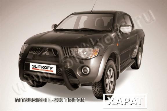 Фото Slitkoff Кенгурятник d76 высокий черный MITSUBISHI L-200 TRITON