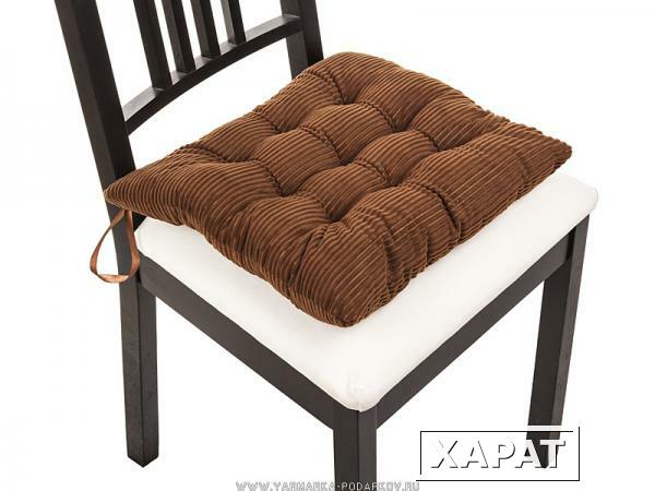 Фото Сиденье для стула вельвет коричневый , 40х40 см, 100 проц. полиэстер