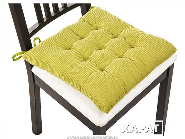 Фото Сиденье для стула вельвет зеленый , 40х40 см, 100 проц. полиэстер
