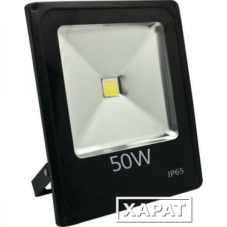 Фото Прожектор светодиодный 1COB LED 50W 4000LM 6400K AC220V/50Hz 285*235*57mm IP65 с кабелем длиной 30см черный LL-839; 12972