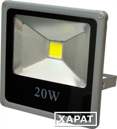 Фото Прожектор квадратный 1LED/20W- желтый 230V серый (IP65) 200*185*45см LL-272мм; 12202
