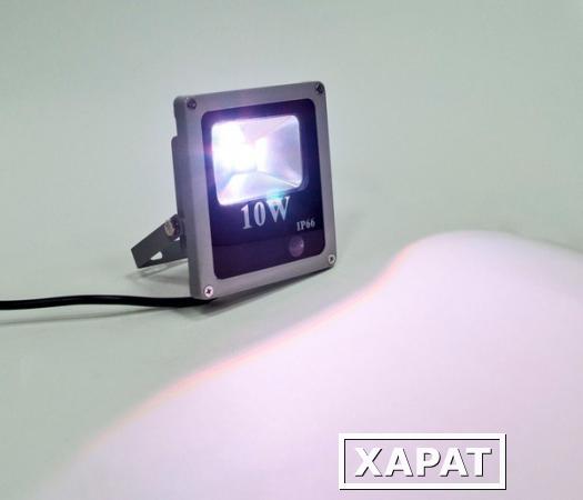 Фото Прожектор квадратный 1LED/10W-белый 230V 4000K серый (IP66) 135*120*45мм LL-271; 12188