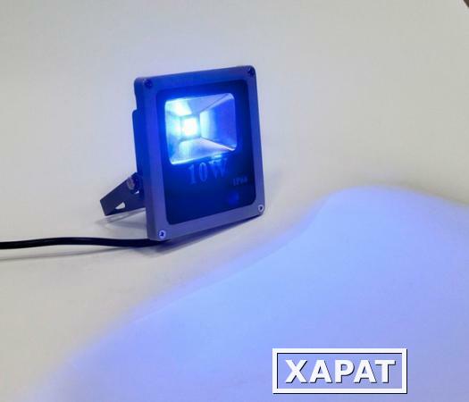 Фото Прожектор квадратный 1LED/10W-синий 230V серый (IP66) 135*120*45мм LL-271; 12189