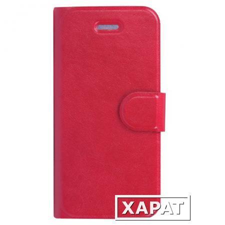 Фото Чехол-обложка для телефона iPhone 5/5S SONNEN, кожзаменитель, горизонтальный, красный
