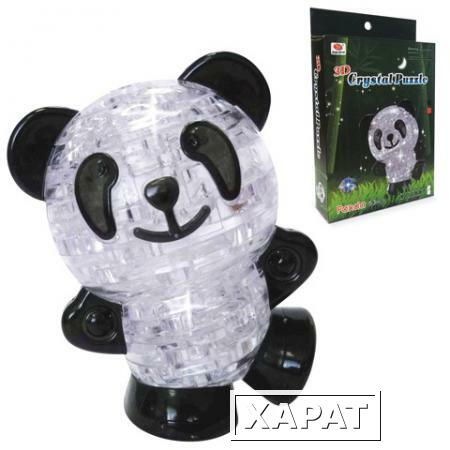 Фото Игрушка развивающая 3D Crystal Puzzle "Панда", светильник, L, 53 элемента