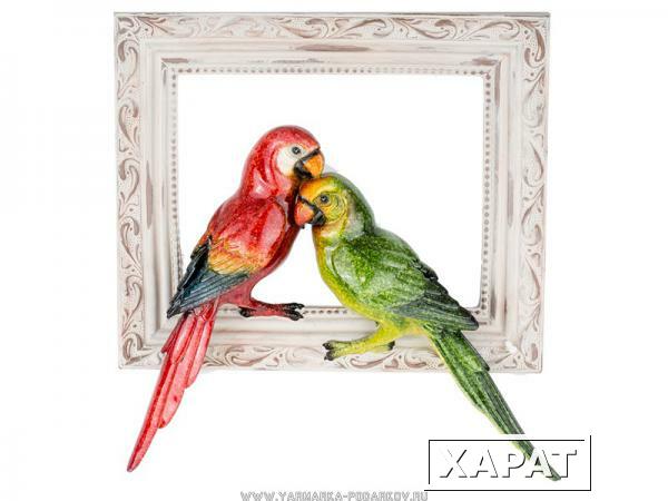 Фото Панно настенное попугаи 28,5х6,5х29,2см