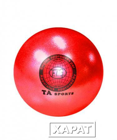 Фото Мяч для художественной гимнастики 19см 400г, красный с блестками, T9 (4622)