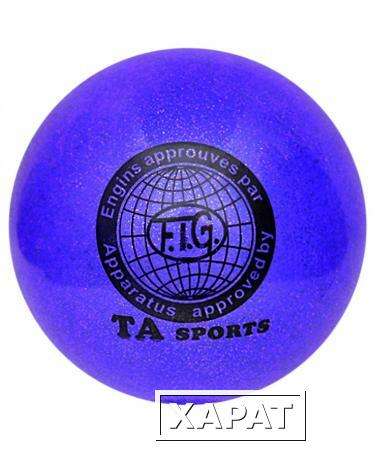 Фото Мяч для художественной гимнастики 19см 400г, синий с блестками, T9 (4787)