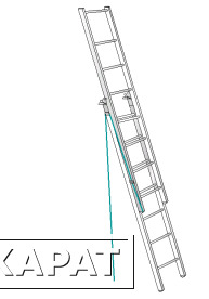 Фото Лестница приставная выдвижная (телескопическая) на канатной тяге ЛПТ-8,3