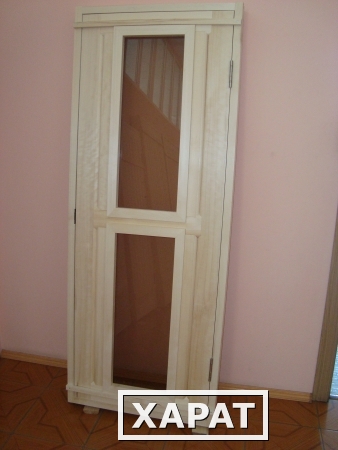 Фото Дверь (осина) с тонированным стеклом