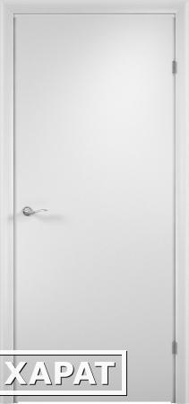 Фото Дверное полотно Верда 21-7 глухое ламинированное с притвором 2000x600 Белое