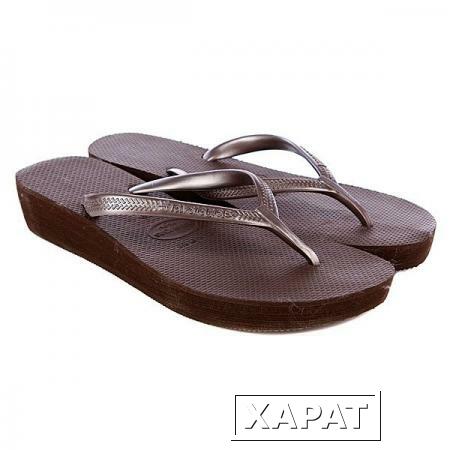 Фото Шлепанцы высокие женские Havaianas High Light Dark Brown