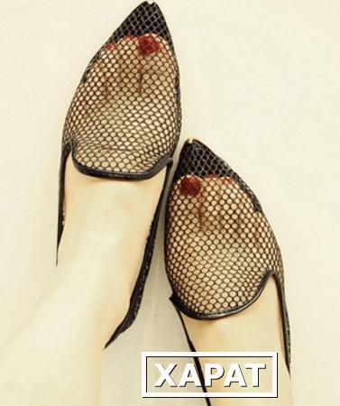 Фото Чистые новые туфли плоские Женская обувь корейской версии плоской металлической головки дышащие Джокер модные сандалии моды