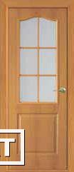 Фото Дверь межкомнатная Классик (миланский орех), остекленная, с рисунком
