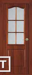 Фото Дверь межкомнатная Классик остекленная (итальянский орех) с рисунком.