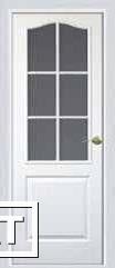 Фото Дверь межкомнатная Классик(беленный дуб), остекленная, с рисунком