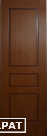 Фото Межкомнатная шпонированная дверь "Марсель-3", шпон fine line темный орех. Полотно глухое.