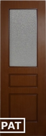Фото Межкомнатная шпонированная дверь "Марсель-3", шпон fine line темный орех. Полотно под стекло.