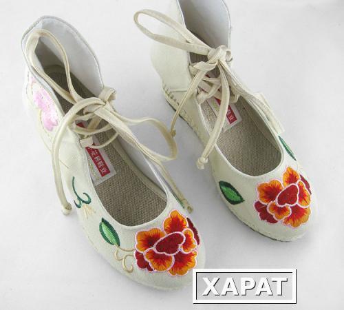 Фото Туфли Small garden blessing card embroidered shoes B/837 B-837