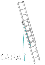 Фото Лестница приставная выдвижная (телескопическая) на канатной тяге ЛПТ-8,0