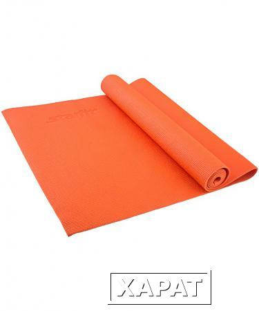 Фото Коврик для йоги FM-101 PVC 173x61x0,4 см, оранжевый (129876)