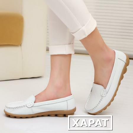 Фото Осень обувь asakuchi обувь плоской фасоли обувь чжурчжэней мама обувь Размер сухожилия медсестер обувь в конце маленькой белой обуви