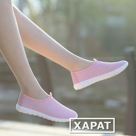 Фото Летние стили корейские приливные плоской сетки обувь женская обувь спортивная обувь сетка ткань дышащая мягкая нижняя обувь