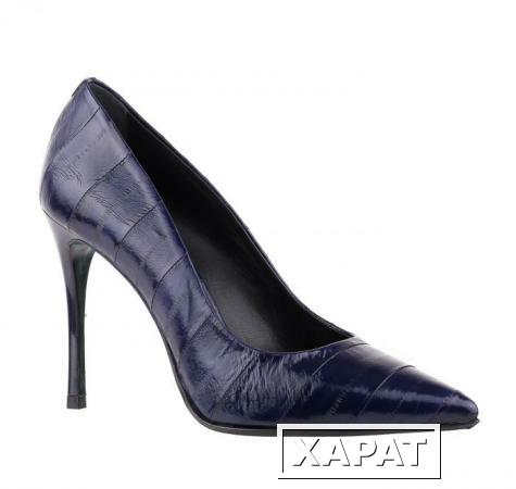 Фото FABI Темно-синие кожаные туфли на высоком каблуке-шпильке от бренда Fabi