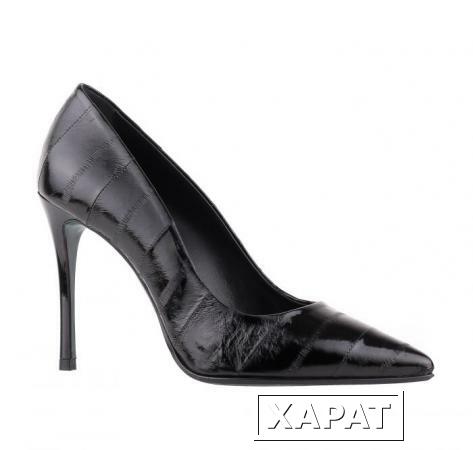 Фото FABI Черные кожаные туфли на высоком каблуке-шпильке от бренда Fabi