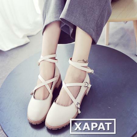 Фото Программное обеспечение, необходимое! Сладкий студент Весна 2016 Лолита Япония и Южная Корея милые ботинки плоские туфли повседневные