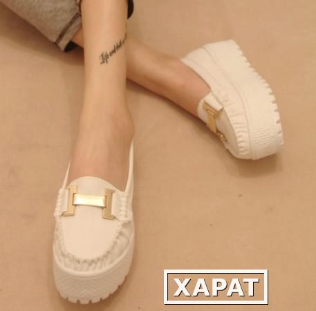 Фото Пакет mail нагоны 2014 новой корейской версии сладкий маленькая белая обувь, платформы с туфли на платформе и отдыха Дуг обуви обувь кормящих