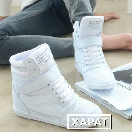 Фото Увеличение Весна корейской версии невидимых обувь клинья любительского спорта высокая помощь обувь 8-10 см белых студентов ЧАО