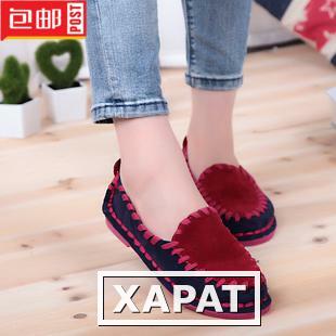 Фото ЧАО 2015 Новой Англии глубокая плоская Весна и осень досуг обувь плоской фасоли обувь девушка старые Пекине ткань обувь