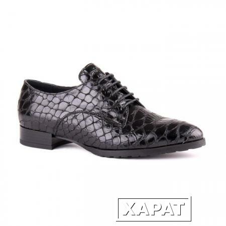 Фото TOSCA BLU Черные кожаные ботинки с тиснением под рептилию от бренда Tosca Blu