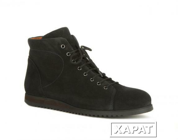 Фото ZAMAGNI Простые ботинки из черной натуральной замши от бренда Zamagni