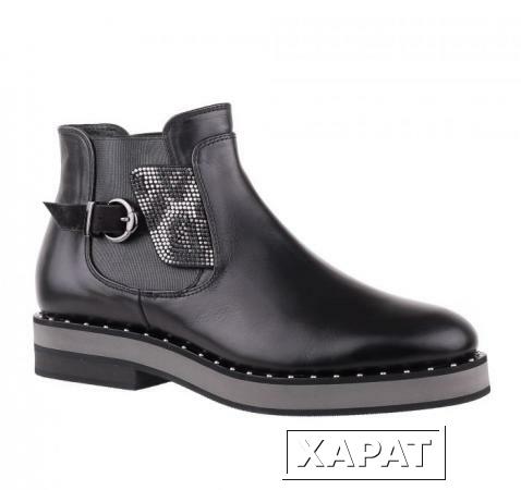 Фото FABI Кожаные черные теплые ботинки на меху от бренда FABI