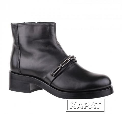 Фото FABI Кожаные черные теплые ботинки на меху и с замком-молнией от бренда FABI
