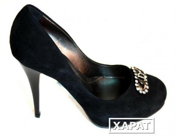 Фото DIBRERA Черные женские замшевые туфли бренда DIBRERA на высоком каблуке