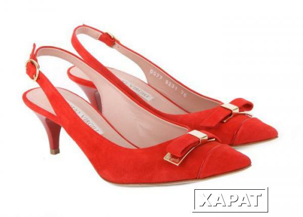 Фото Vittorio Virgili Замшевые красные туфли с открытой пяткой от бренда Vittorio Virgili