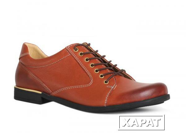 Фото SHOES MARKET Рыжие кожаные простые ботинки от бренда Shoes Market