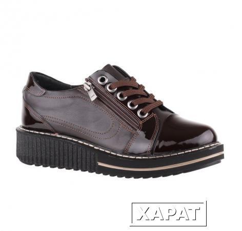 Фото SHOES MARKET Кожаные коричневые ботинки на шнуровке и молнии от турецкого бренда Shoes Market