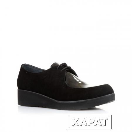 Фото SHOES MARKET Простые замшевые черные ботинки с кожаными вставками от Shoes Market