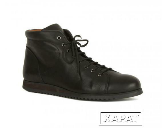 Фото ZAMAGNI Простые ботинки из черной натуральной кожи от бренда Zamagni