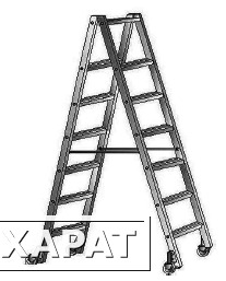 Фото Стремянка двухсторонняя со ступенями, передвижная СПДА-3