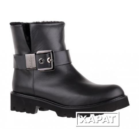 Фото BALDININI Зимние кожаные черные ботинки на меху от бренда Baldinini